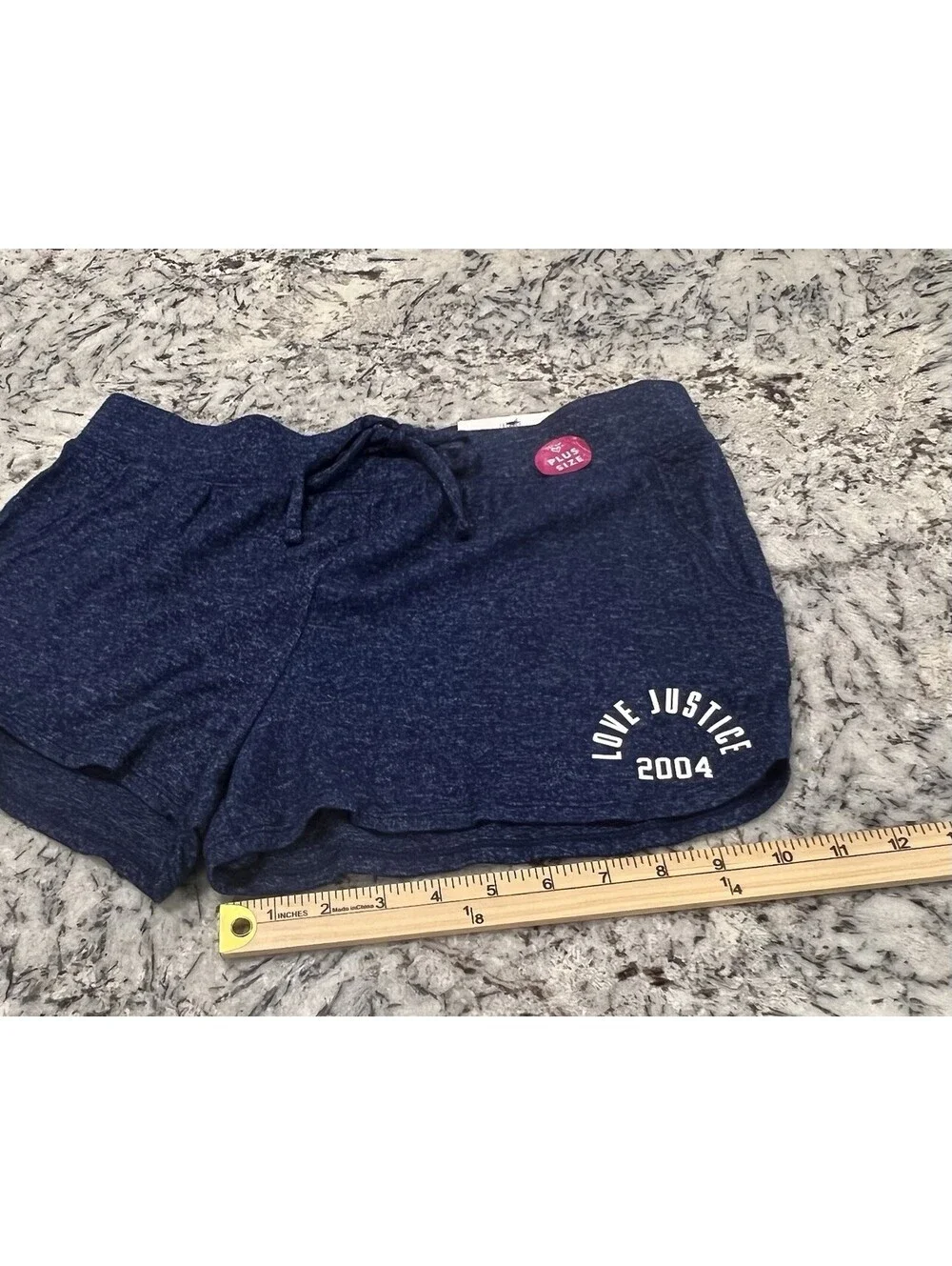Justice Active Girls Plus Size 14/16 Blue Dolphin Shorts New